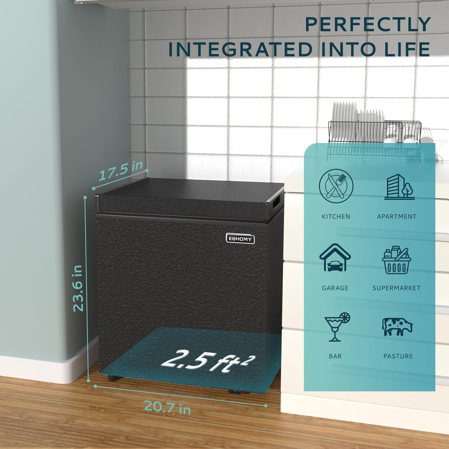 EUHOMY Chest Freezer with Removable Basket, Small Deep Freezer - Euhomy