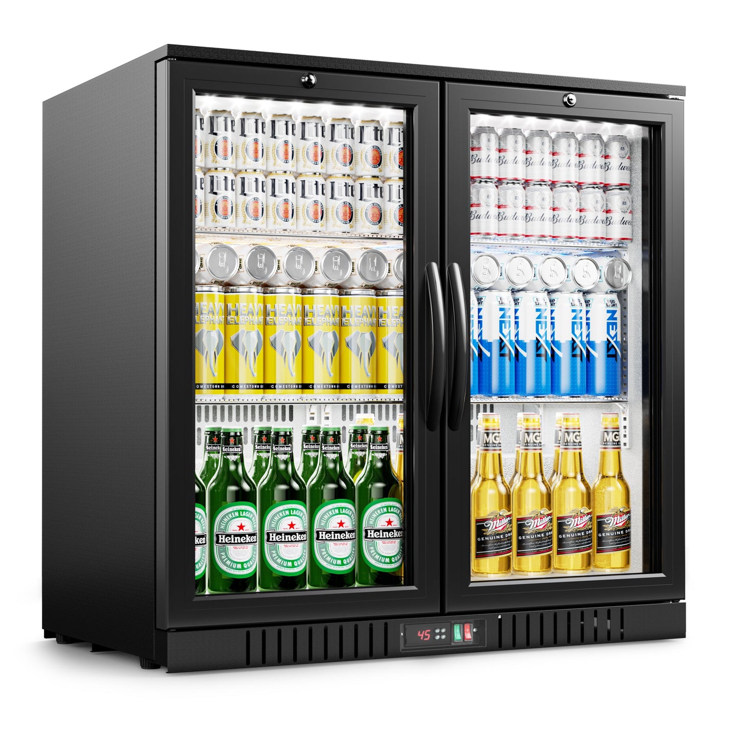 EUHOMY Back Bar Cooler With 2/3 Glass Swing Doors Wine Cooler - Euhomy