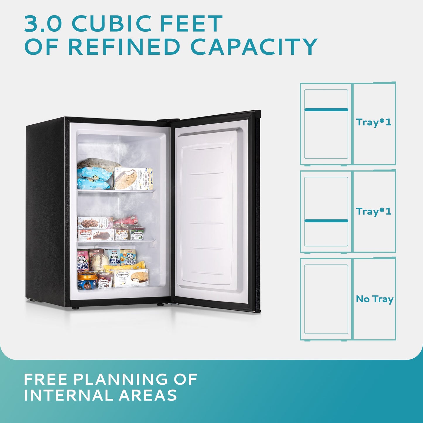 EUHOMY Compact Mini Freezer, Upright freezer Rapid Cooling - Euhomy