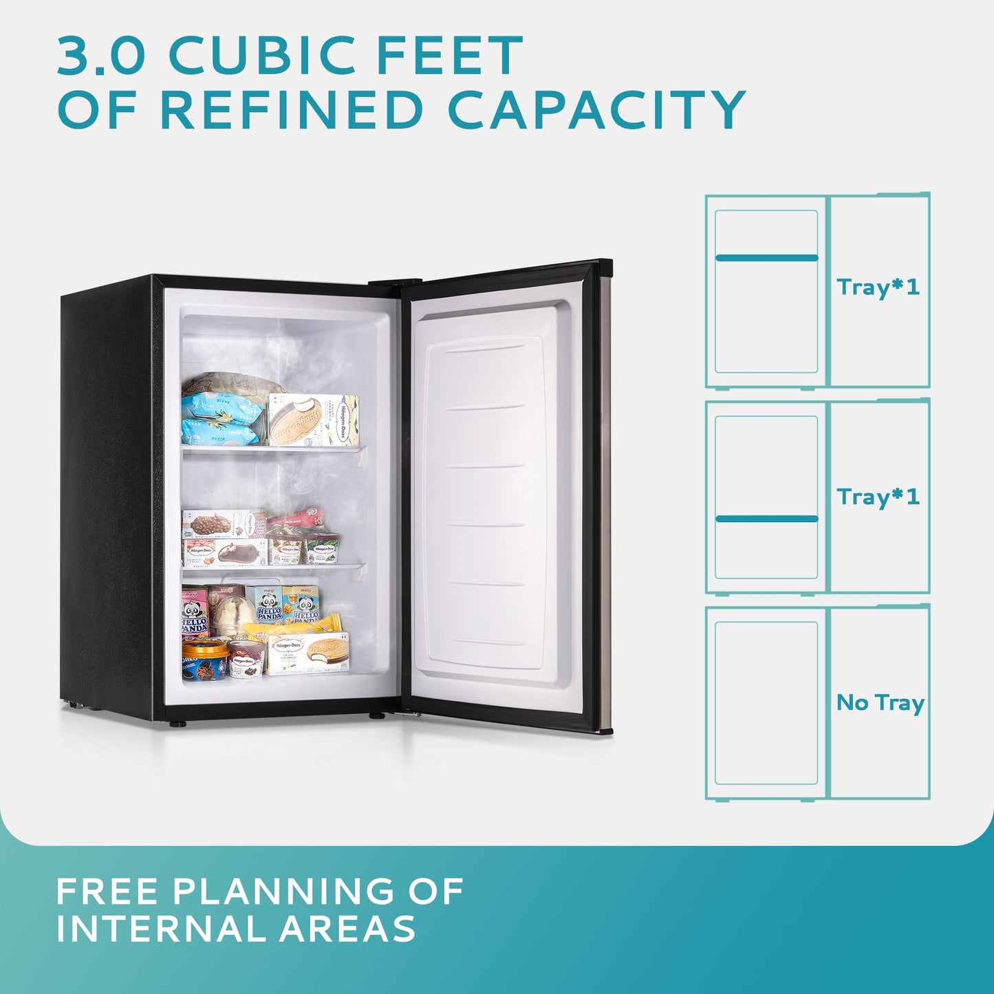 EUHOMY Compact Mini Freezer, Upright freezer Rapid Cooling - Euhomy