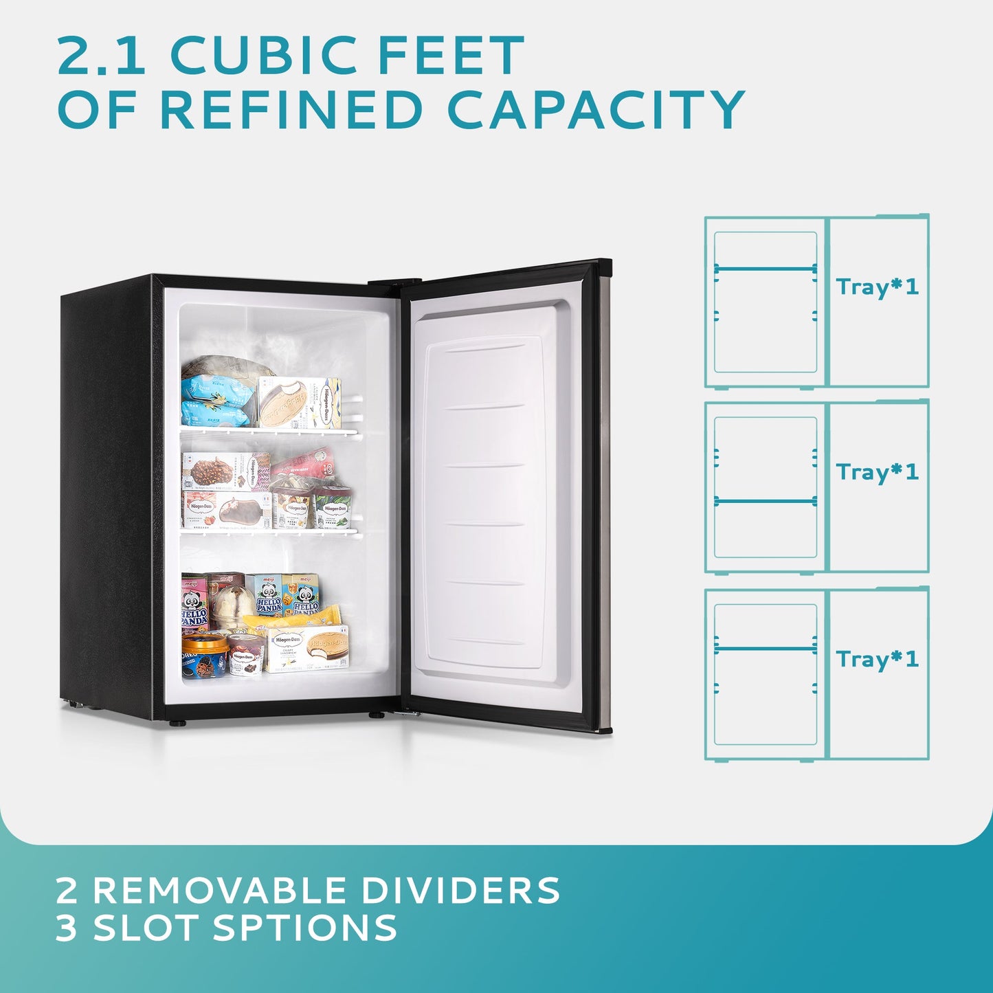 EUHOMY Compact Mini Freezer, Upright freezer Rapid Cooling - Euhomy