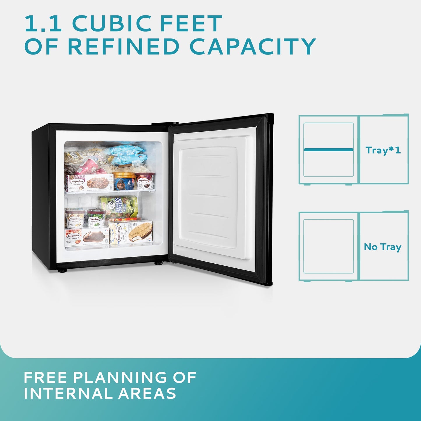 EUHOMY Compact Mini Freezer, Upright freezer Rapid Cooling - Euhomy