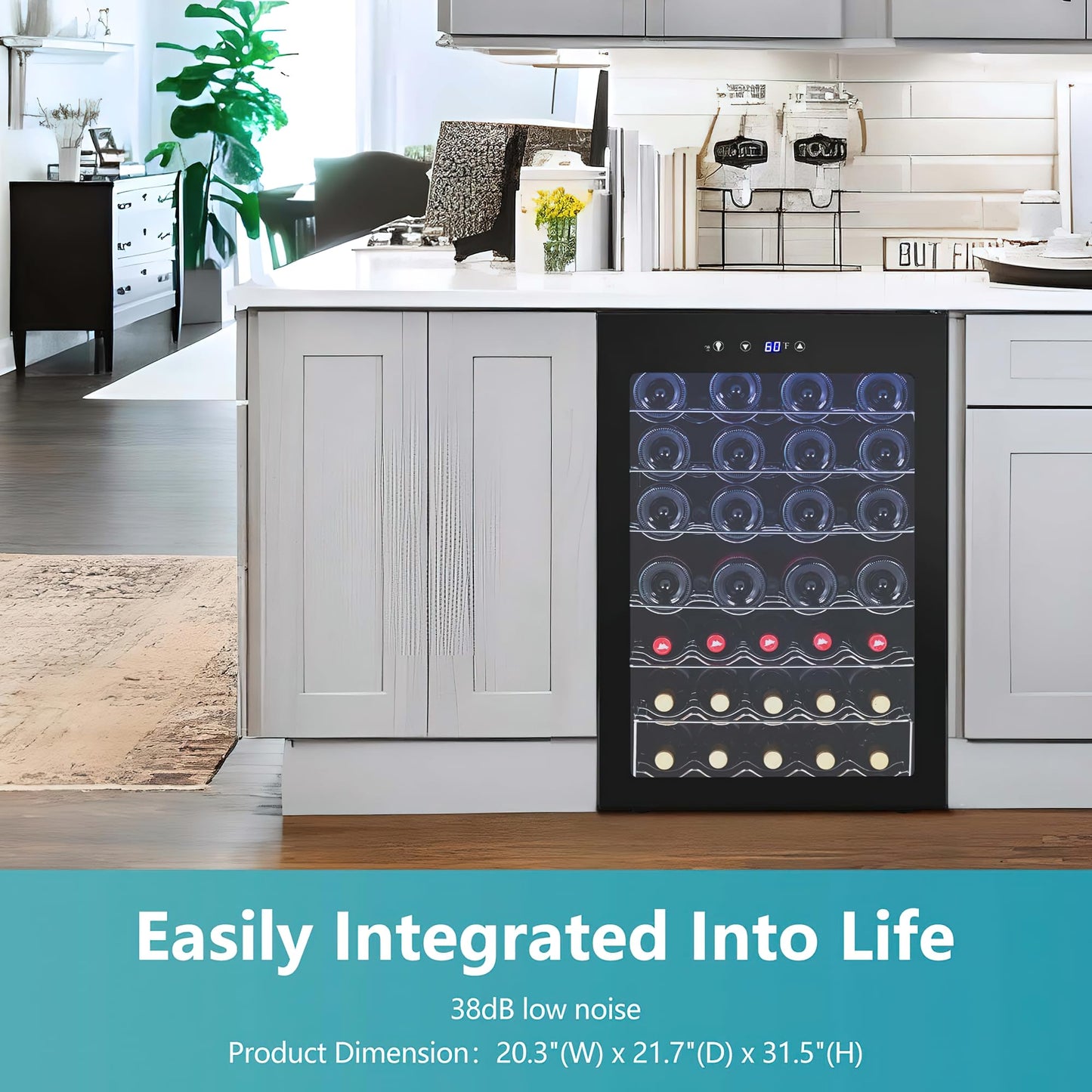 EUHOMY 45 Bottle Wine Cooler Refrigerator Small Built-in Wine Beverage Cooler - Euhomy