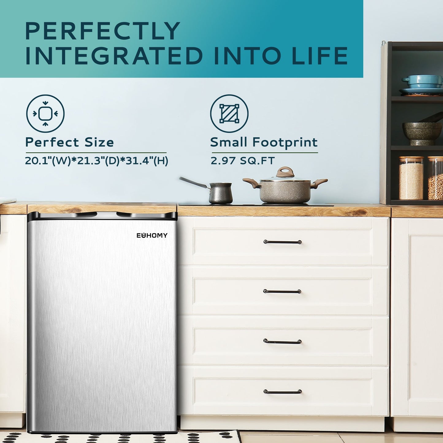EUHOMY Compact Mini Freezer, Upright freezer Rapid Cooling - Euhomy