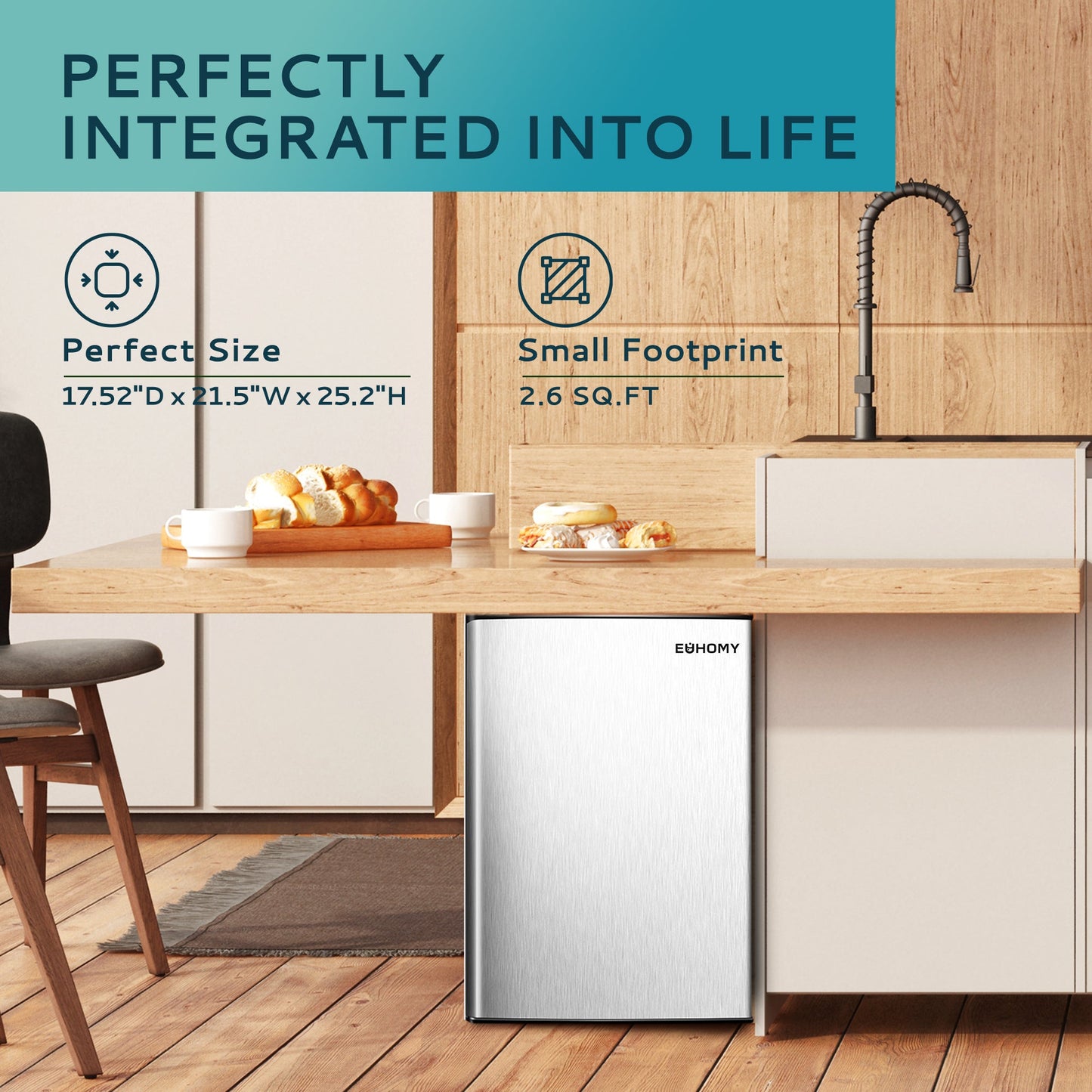 EUHOMY Compact Mini Freezer, Upright freezer Rapid Cooling - Euhomy