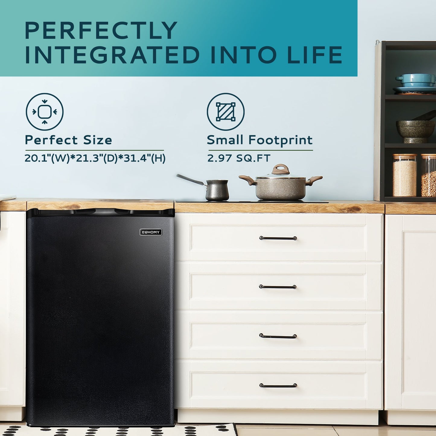EUHOMY Compact Mini Freezer, Upright freezer Rapid Cooling - Euhomy