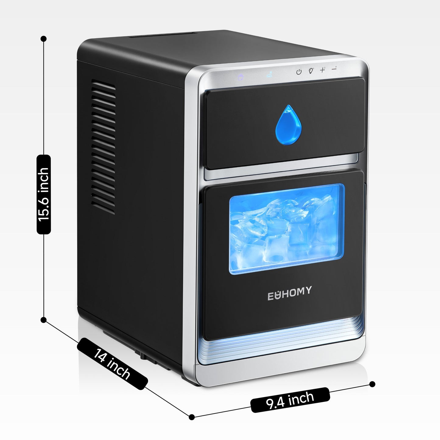 EUHOMY Luna Pro LunaArc™️ Portable Crystal Crescent Ice Maker Countertop – Melts 30 Mins Lower, Rapid Ice Making in 12 Mins, Real-Time Status Visibility