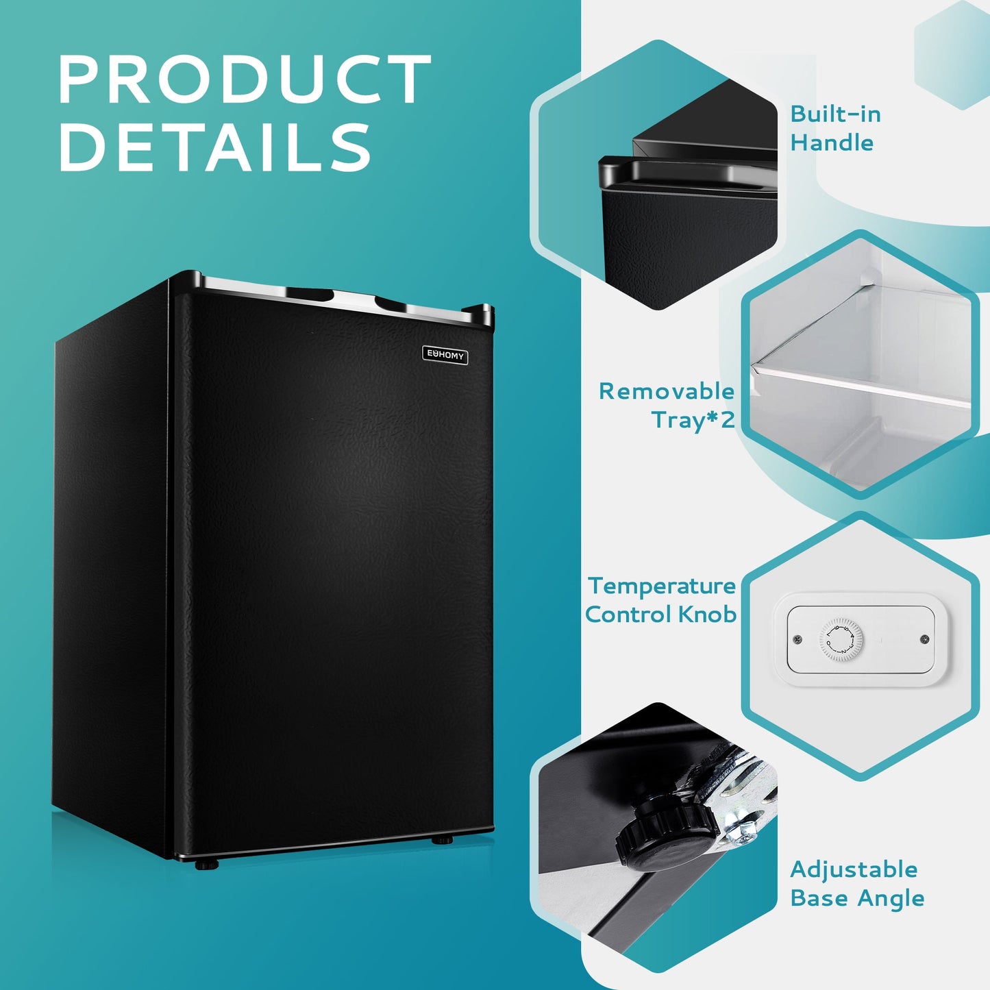 EUHOMY Compact Mini Freezer, Upright freezer Rapid Cooling - Euhomy