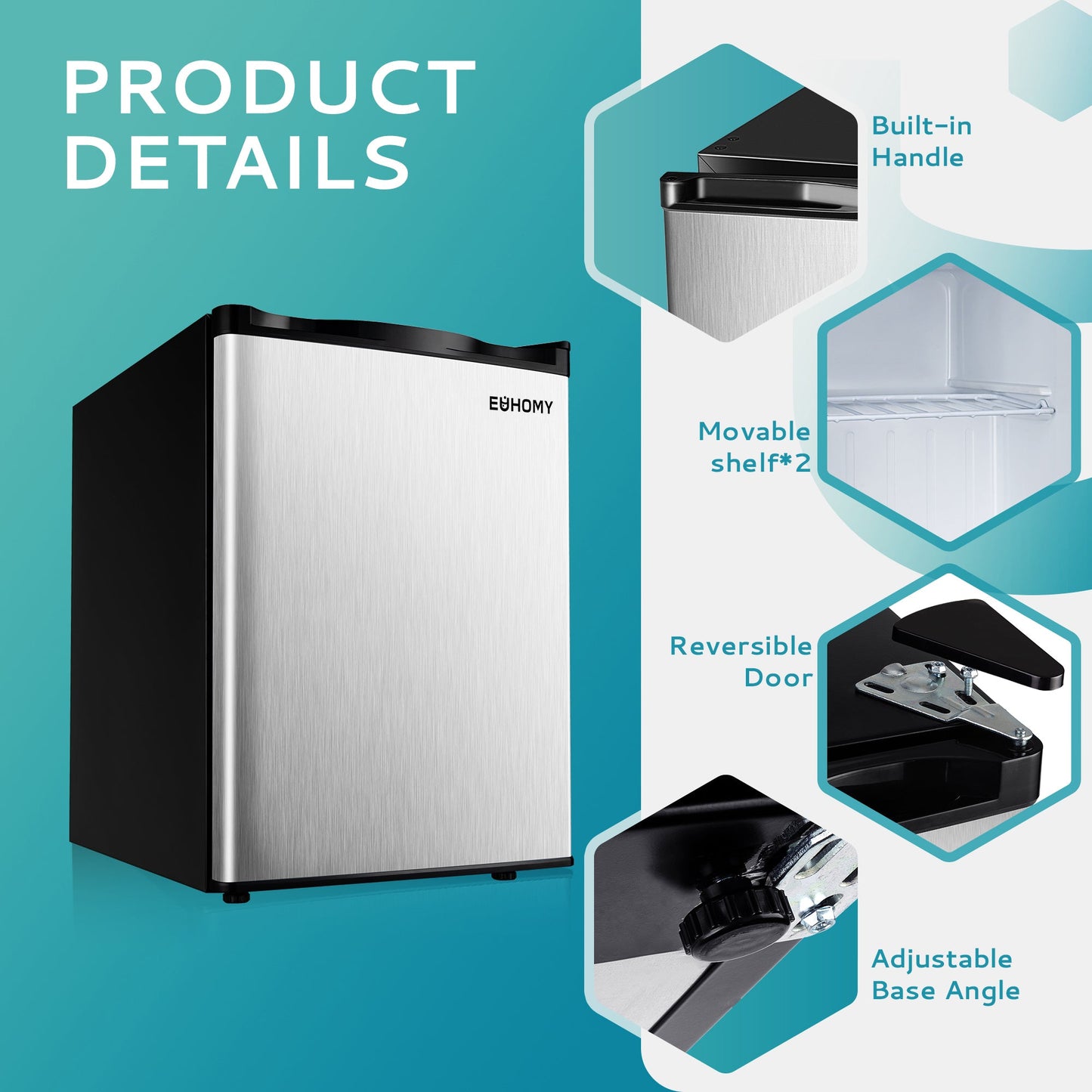 EUHOMY Compact Mini Freezer, Upright freezer Rapid Cooling - Euhomy