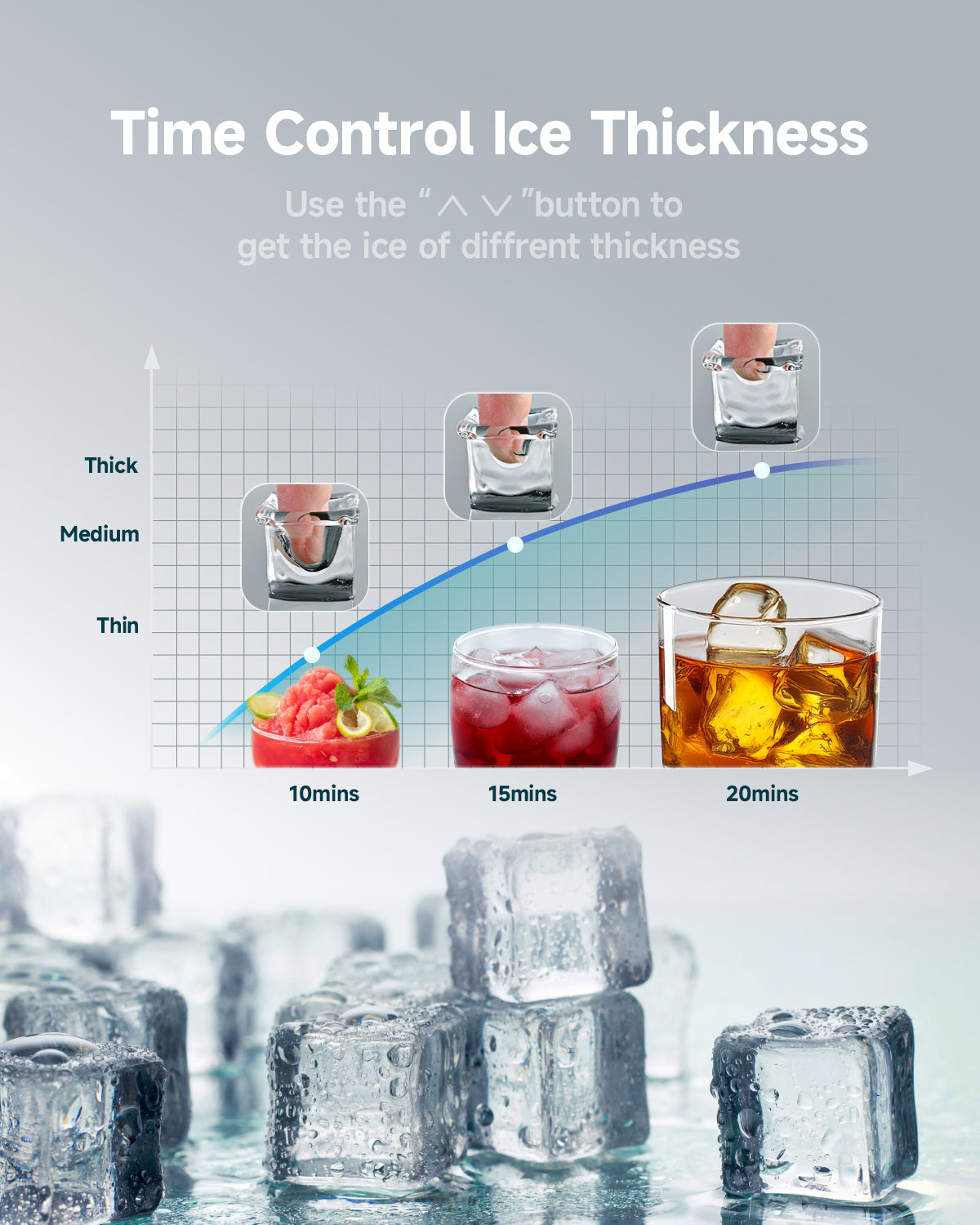 Euhomy Freestanding Ice Maker, 105 lbs/24H, Water Filter, Stainless Steel Build, Ideal for Restaurants & Bars