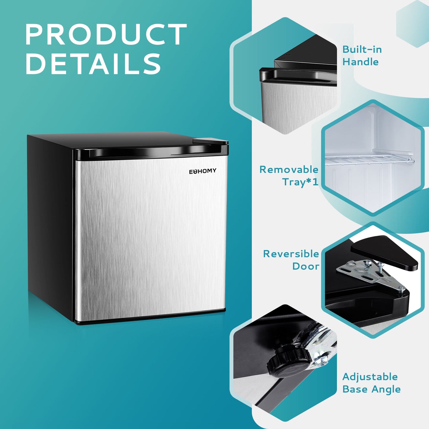 EUHOMY Compact Mini Freezer, Upright freezer Rapid Cooling - Euhomy