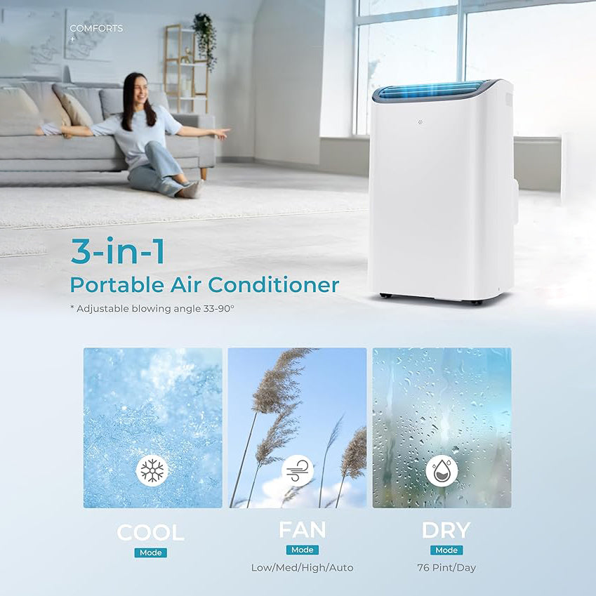 EUHOMY Portable Air Conditioners 3 in 1 Portable Cooling AC with Dehumidifier