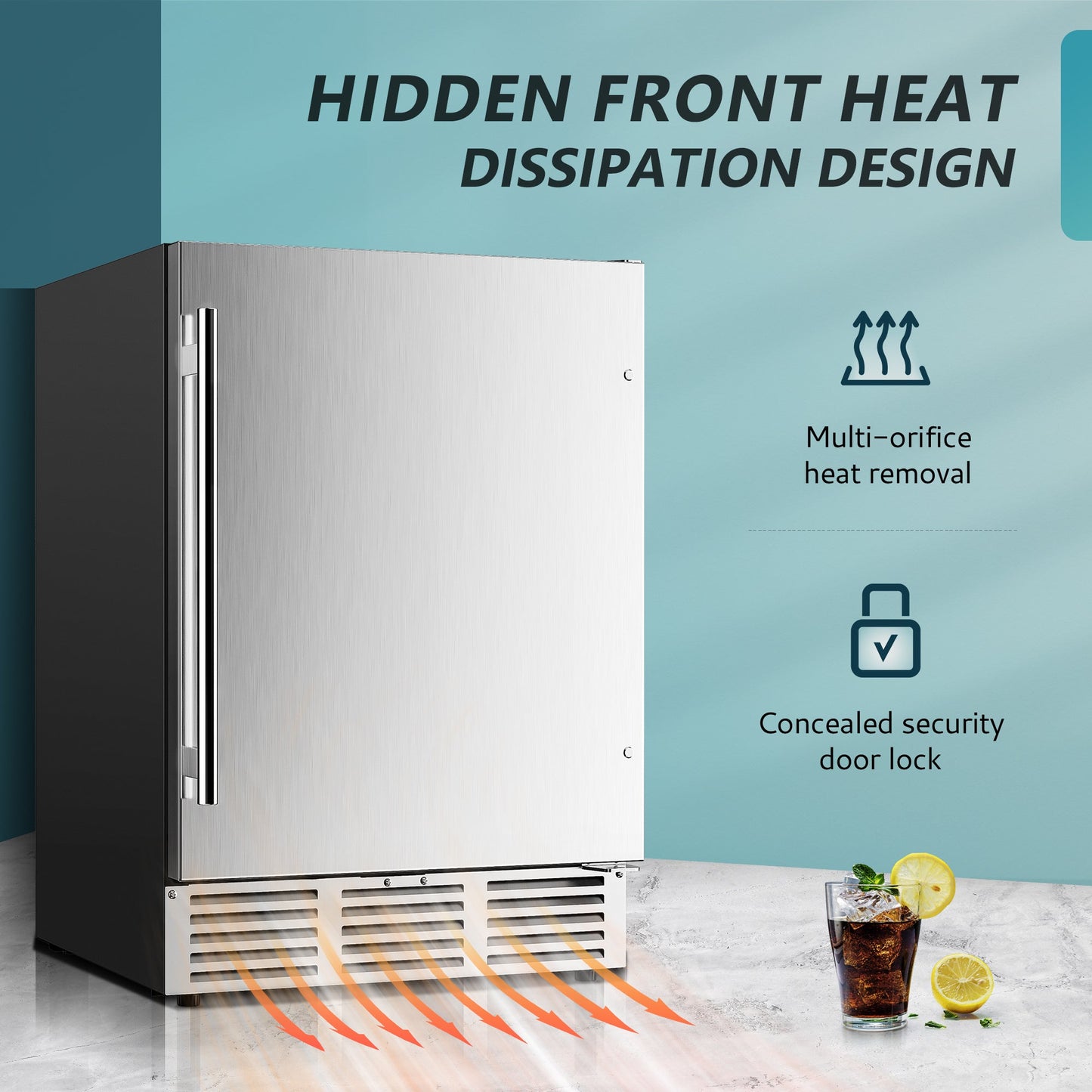 EUHOMY Beverage Refrigerator Under Counter Beer Fridge Large Capacity Wine Cooler - Euhomy