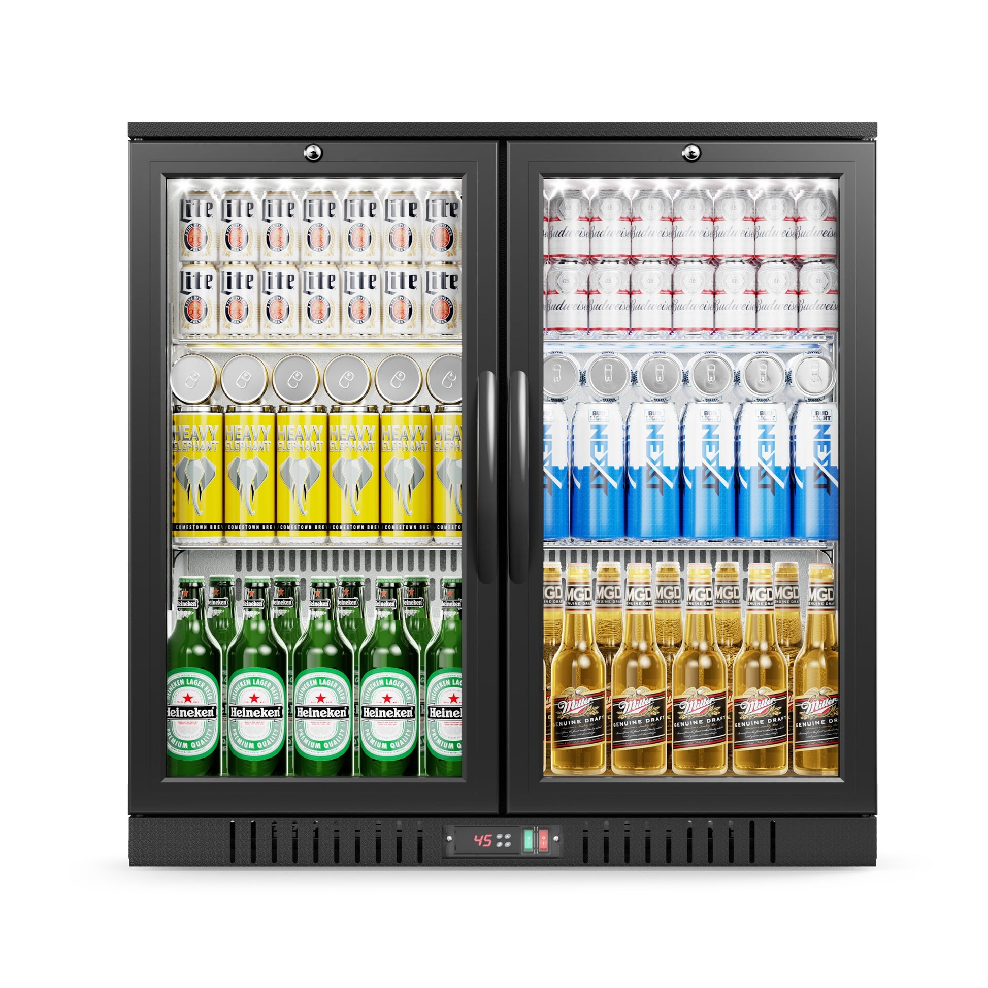 EUHOMY Back Bar Cooler With 2/3 Glass Swing Doors Wine Cooler - Euhomy