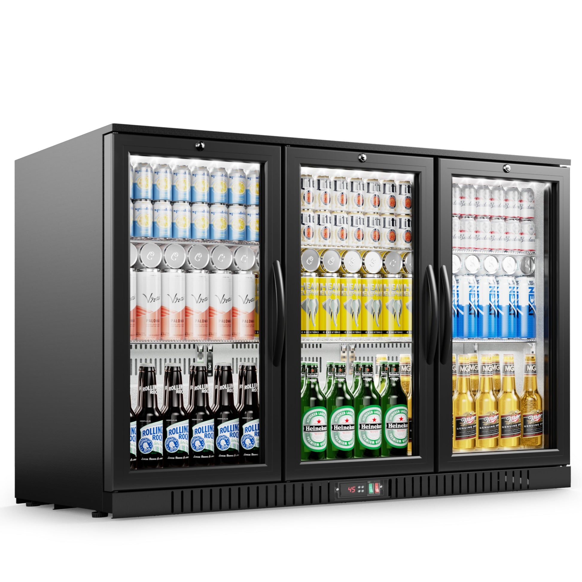 EUHOMY Back Bar Cooler With 2/3 Glass Swing Doors Wine Cooler - Euhomy