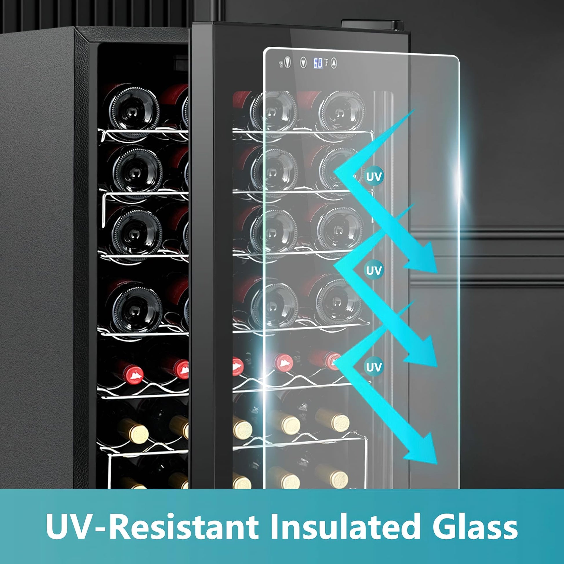 EUHOMY 45 Bottle Wine Cooler Refrigerator Small Built-in Wine Beverage Cooler - Euhomy