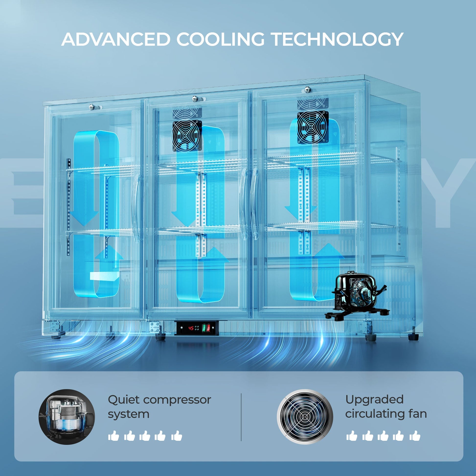 EUHOMY Back Bar Cooler With 2/3 Glass Swing Doors Wine Cooler - Euhomy