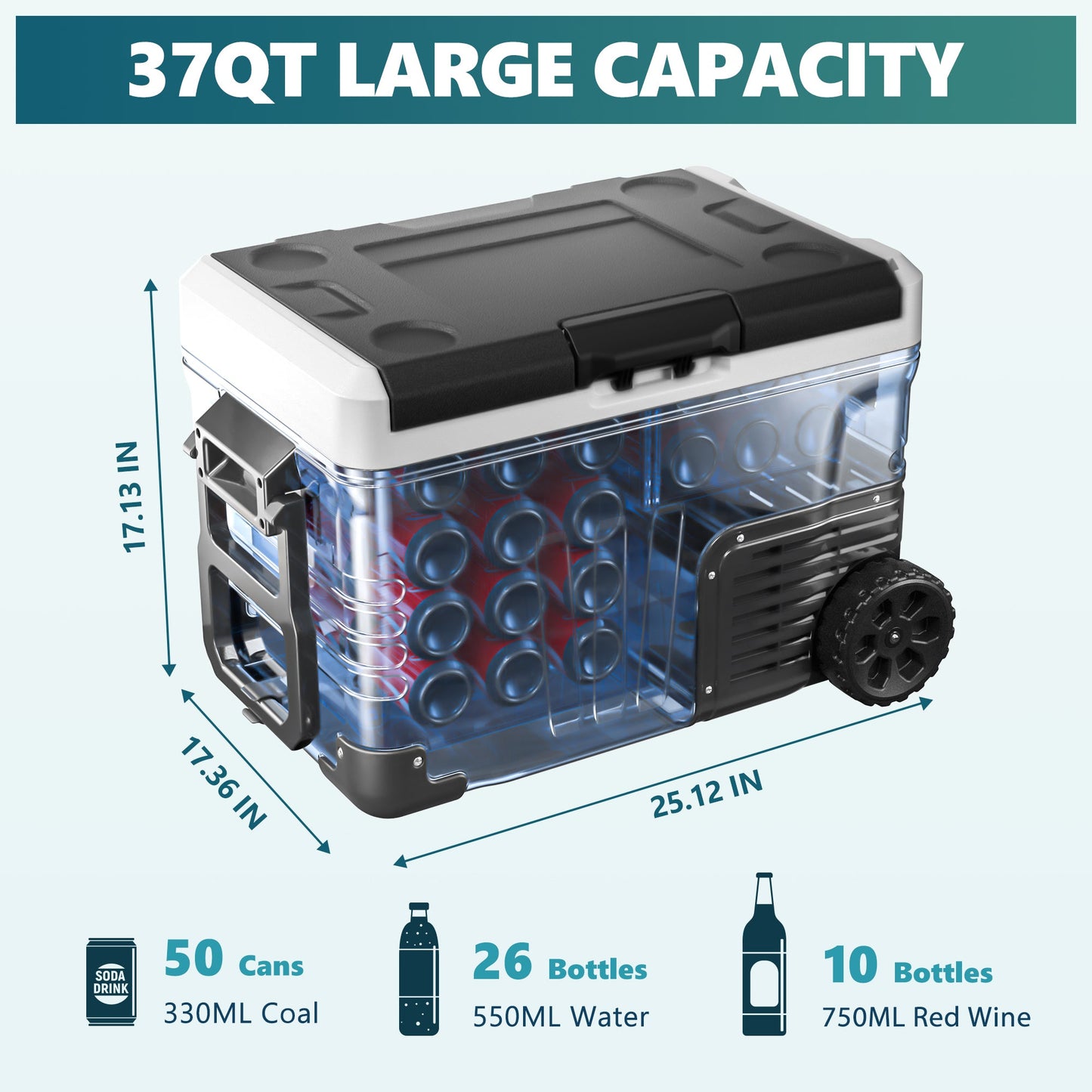 EUHOMY 12 Volt Camp Refrigerator Temperature Control Dual Zone Portable Car Refrigerator - Euhomy