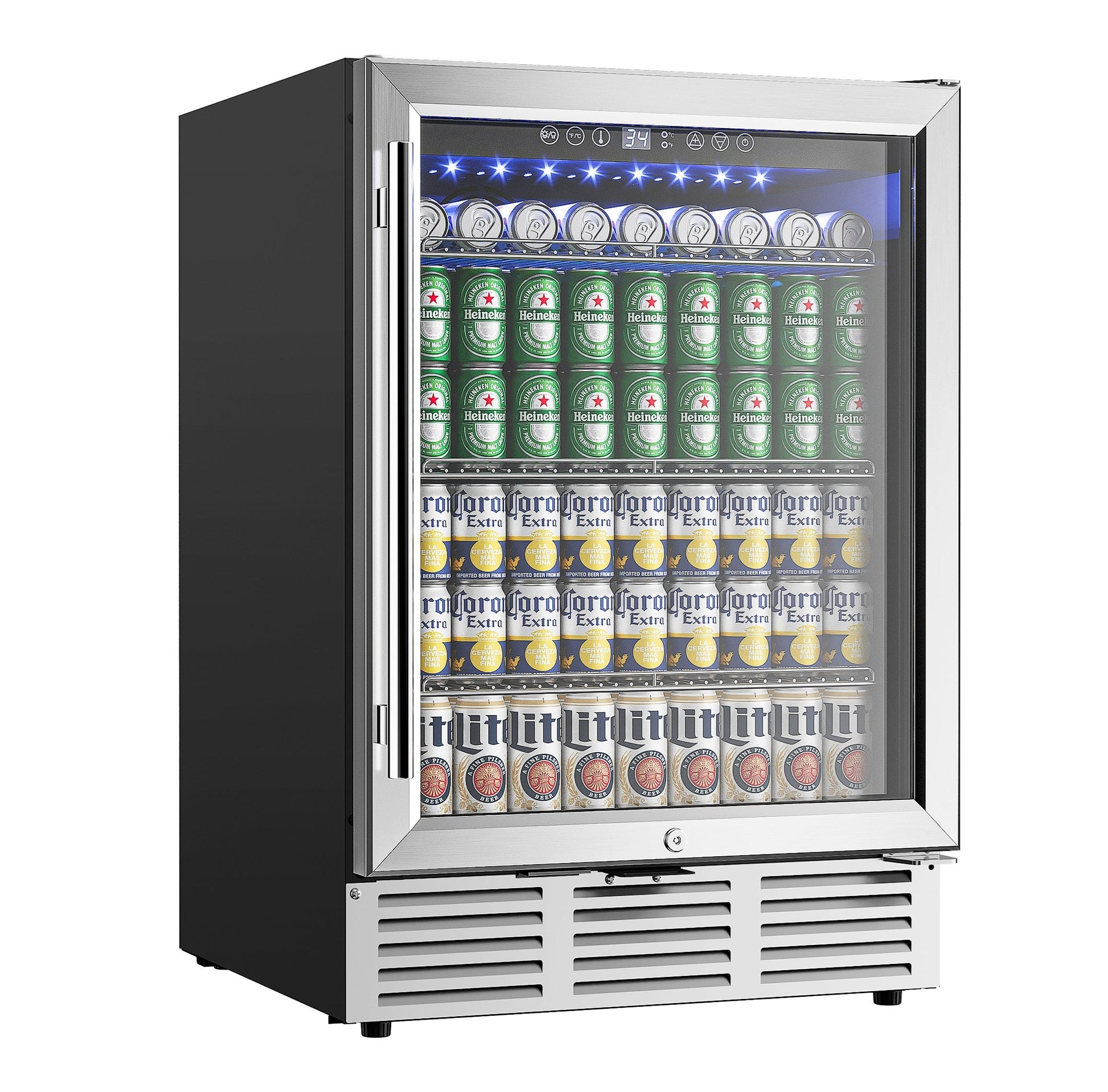 EUHOMY Beverage Refrigerator Under Counter Beer Fridge Large Capacity Wine Cooler - Euhomy