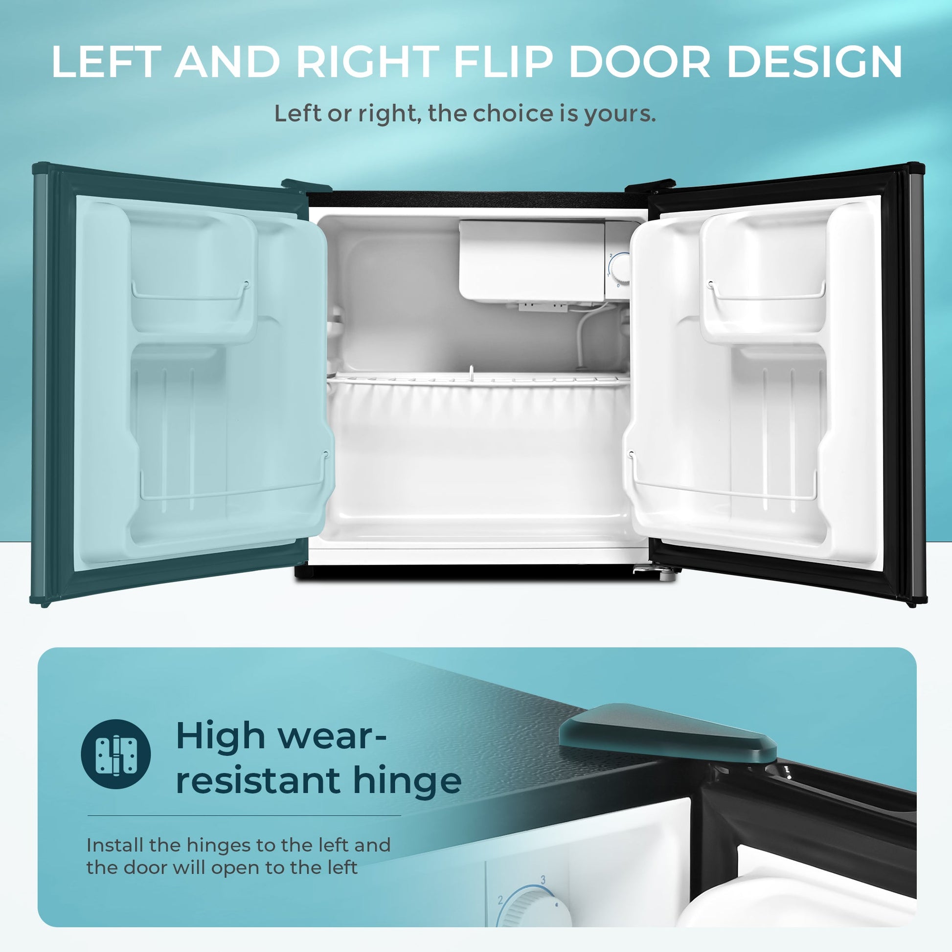 EUHOMY 1.7 Cu.Ft Mini Fridge with Compact Freezer Temperature Control - Euhomy