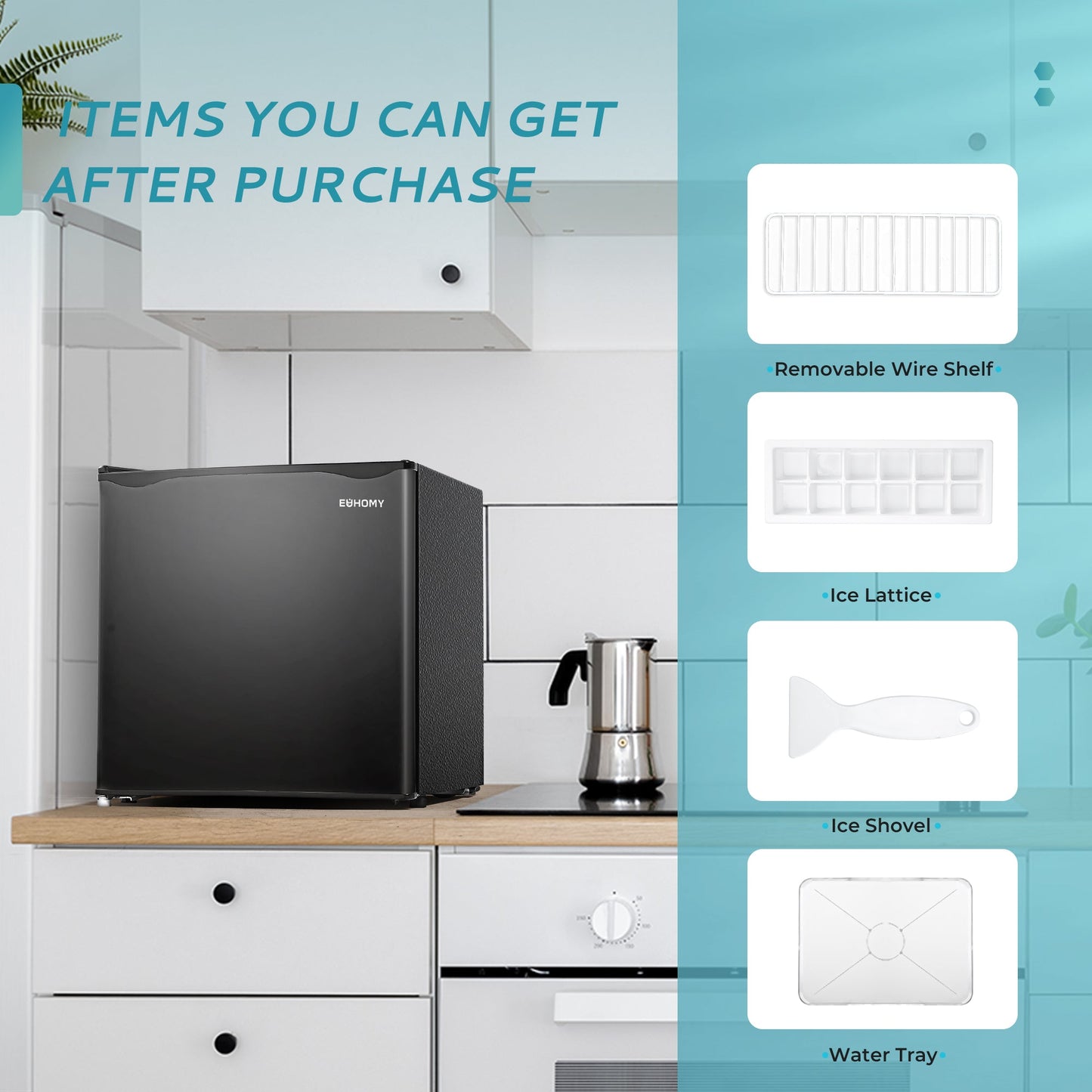 EUHOMY 1.7 Cu.Ft Mini Fridge with Compact Freezer Temperature Control - Euhomy