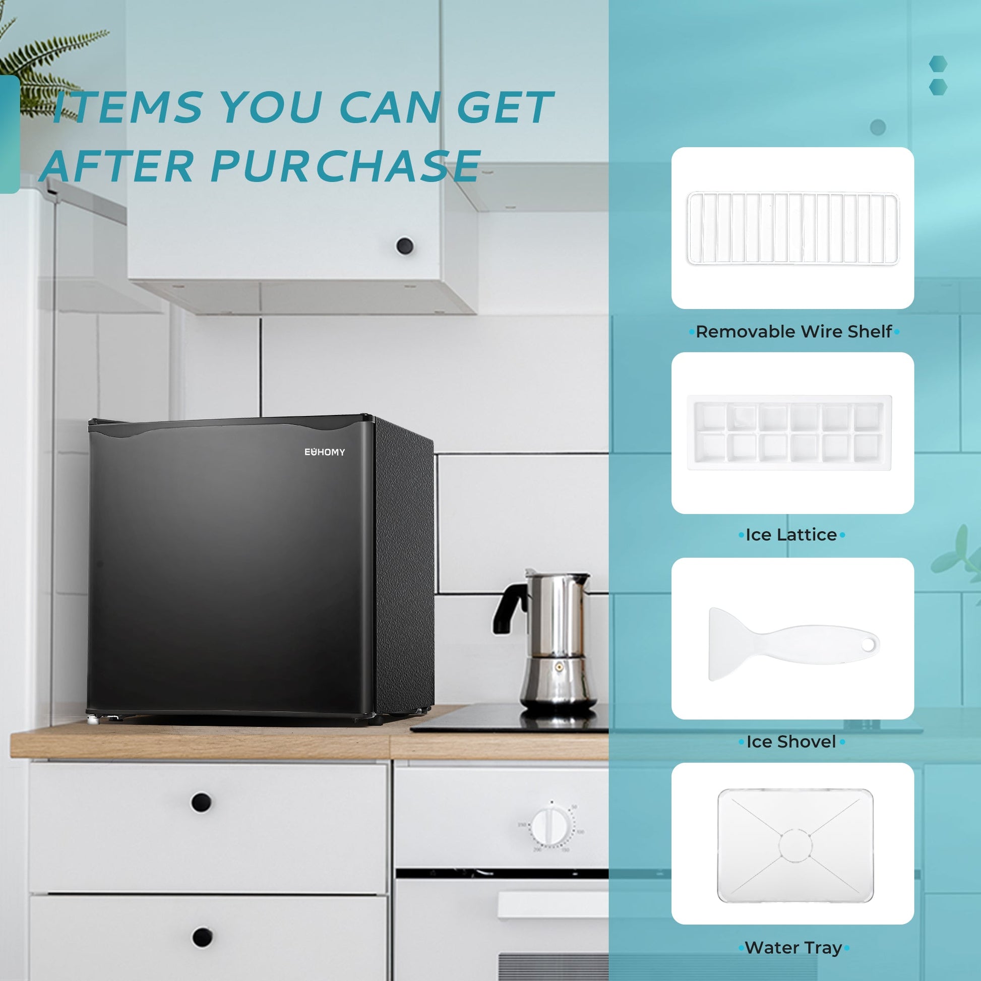 EUHOMY 1.7 Cu.Ft Mini Fridge with Compact Freezer Temperature Control - Euhomy